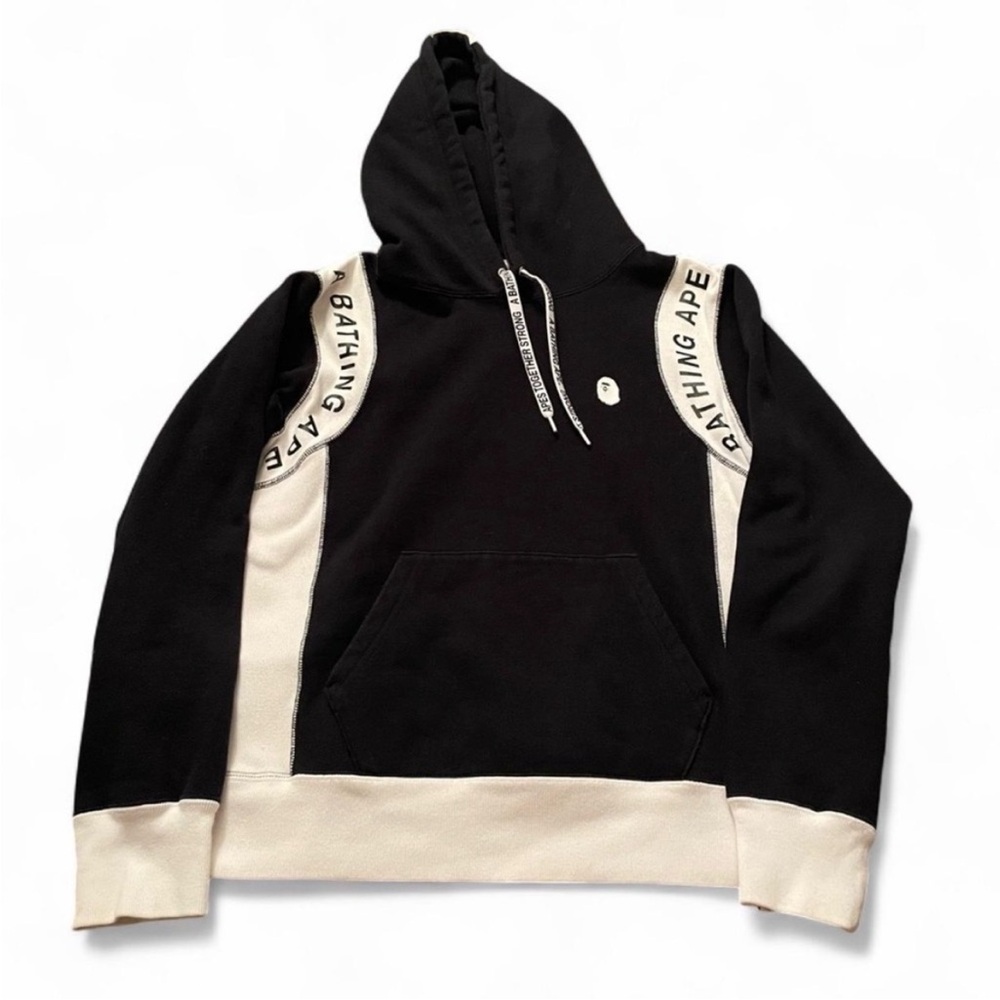 Bape Men's Hoodie in Black and Cream